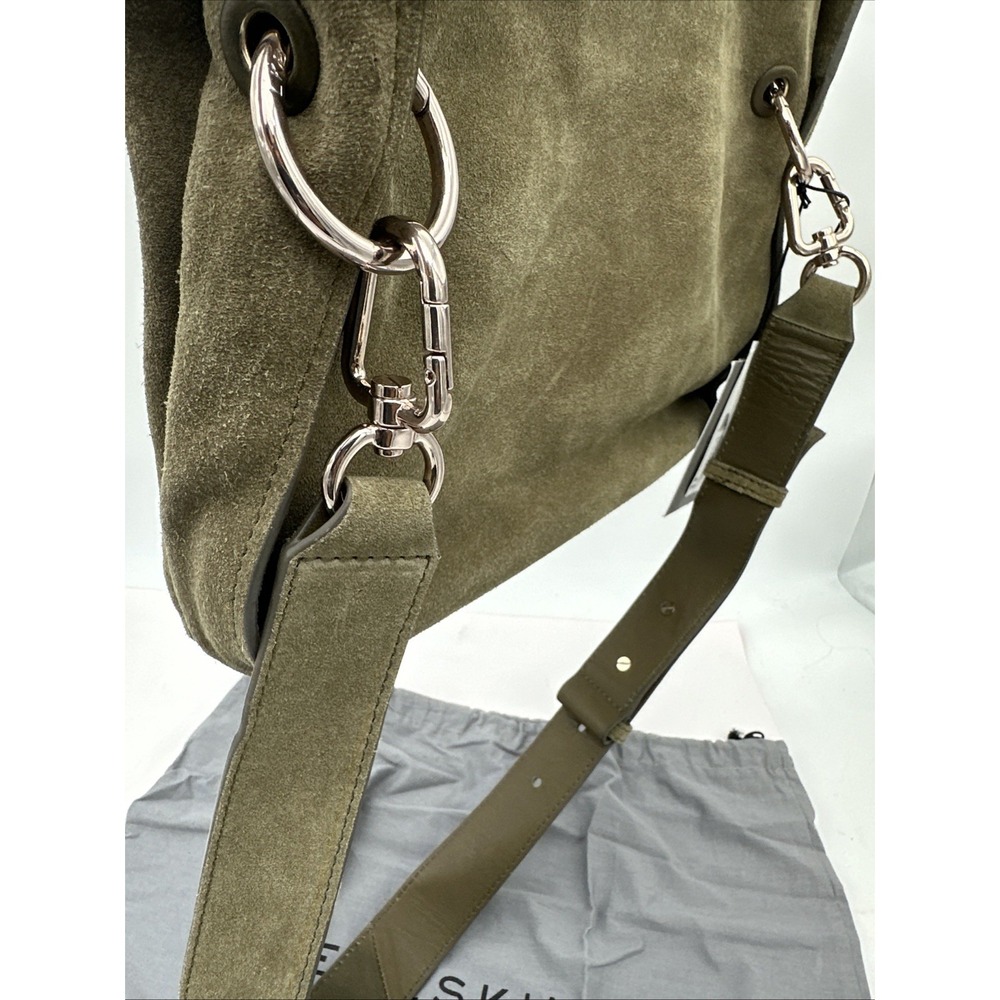 LIEBESKIND Berlin Ravenna Ring bag Dark Olive Green Suede Anthropologie NWT - Picture 10 of 11